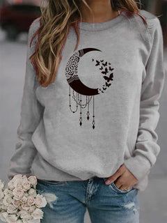 Trendy Moon Crewneck Pullover