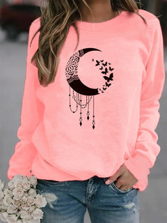 Trendy Moon Crewneck Pullover