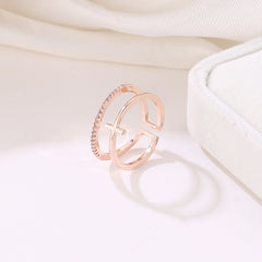 "He Is With Me" Cross Ring