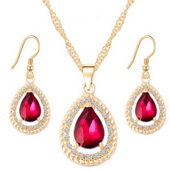 Chic Crystal Drop Necklace & Earring