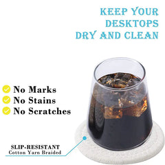 Handmade Braided Fabric Drink Coaster - Super Absorbent