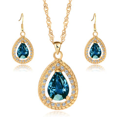 Chic Crystal Drop Necklace & Earring