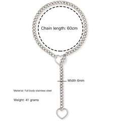 Heart Slip Chain Necklace for Women