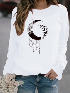 Trendy Moon Crewneck Pullover