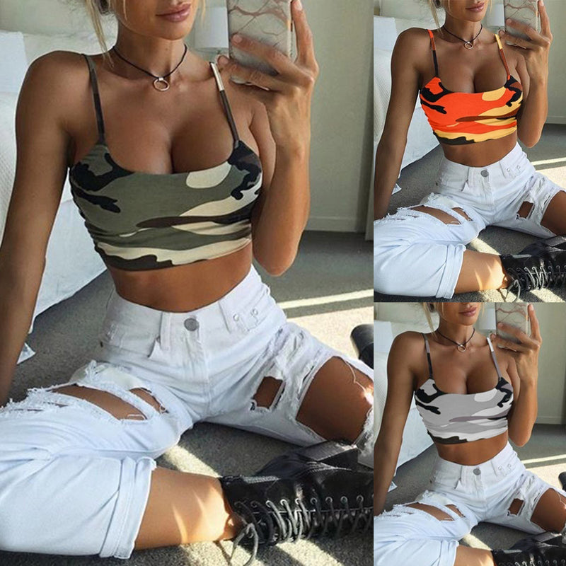 Camo Print Crop Top