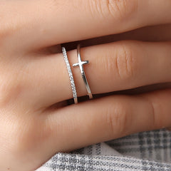 "He Is With Me" Cross Ring